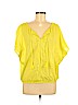 Ann Taylor LOFT 100% Cotton Yellow Short Sleeve Blouse Size S (petite) - photo 1