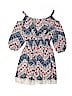 Zunie 100% Polyester Floral Lace Blue Dress Size 7 - photo 2