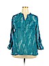 Apt. 9 100% Rayon Blue 3/4 Sleeve Blouse Size XL - photo 1
