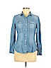 Ann Taylor LOFT 100% Cotton Blue Long Sleeve Button-Down Shirt Size M (petite) - photo 1