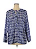 Chico's 100% Polyester Blue Long Sleeve Blouse Size XL (3) - photo 1