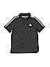 Adidas 100% Polyester Stripes Gray Short Sleeve Polo Size M (kids) - photo 1