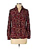 Elementz 100% Polyester Burgundy Long Sleeve Button-Down Shirt Size M (petite) - photo 1