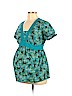 Duo Maternity 100% Cotton Blue Short Sleeve Blouse Size L - photo 1