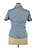 New York & Company Blue Short Sleeve Button-Down Shirt Size XL - photo 2