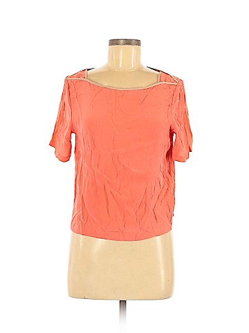 Tibi Short Sleeve Silk Top (view 1)