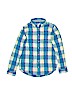 Cat & Jack 100% Cotton Plaid Blue Long Sleeve Button-Down Shirt Size XL (kids) - photo 1