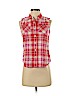 Sandra Ingrish 100% Cotton Red Sleeveless Button-Down Shirt Size XS (petite) - photo 1