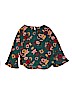 Art Class 100% Polyester Floral Green 3/4 Sleeve Blouse Size 10 - 12 - photo 2