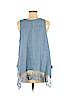 Saks Fifth Avenue 100% Linen Blue Sleeveless Blouse Size M - photo 2