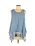 Saks Fifth Avenue 100% Linen Blue Sleeveless Blouse Size M - photo 1
