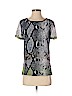 Diane von Furstenberg 100% Silk Blue Short Sleeve Silk Top Size 2 - photo 1