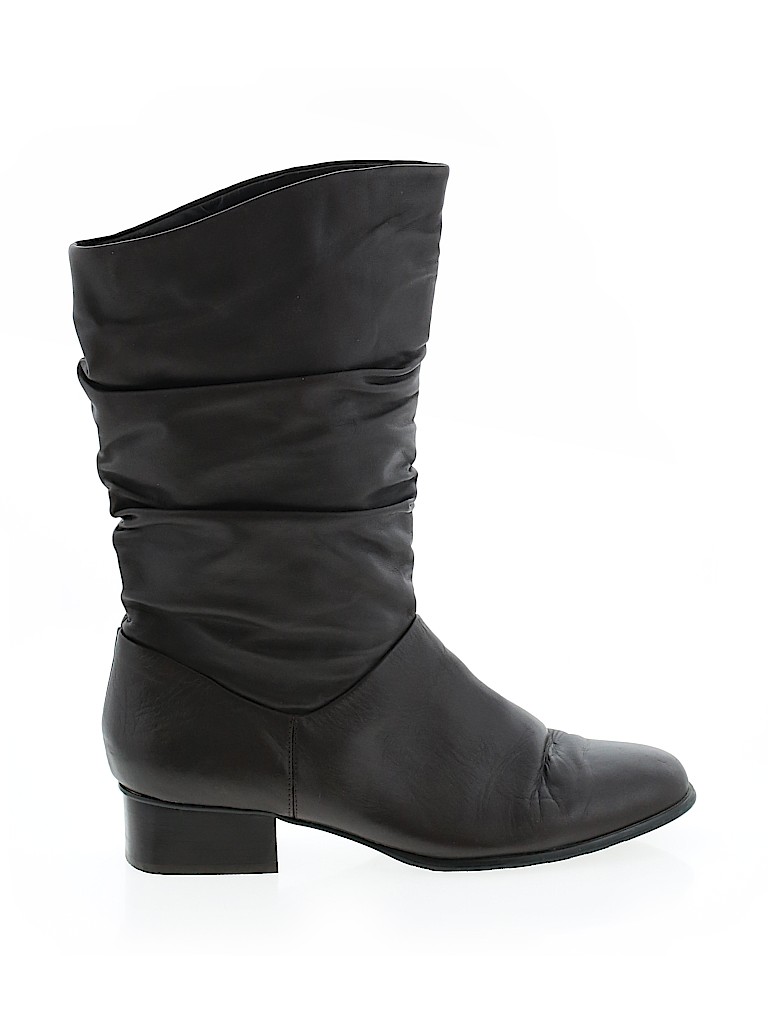 Liz Baker Solid Black Brown Boots Size 9 - 60% off | thredUP