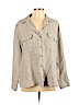 Zara 100% Linen Gray Long Sleeve Button-Down Shirt Size L - photo 1