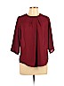 Monteau 100% Polyester Burgundy 3/4 Sleeve Blouse Size L - photo 1
