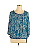 Lucky Brand 100% Rayon Blue 3/4 Sleeve Top Size XL - photo 1