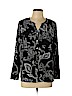 Croft & Barrow 100% Polyester Black Long Sleeve Blouse Size L (petite) - photo 1