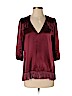 Built by Wendy 100% Silk Burgundy 3/4 Sleeve Silk Top Size S - photo 1