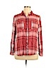 Mossimo 100% Rayon Red Long Sleeve Button-Down Shirt Size XL - photo 1