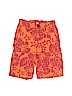 Lands' End 100% Cotton Tropical Orange Cargo Shorts Size 8 - photo 1