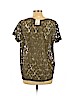 H&M 100% Polyester Green Short Sleeve Top Size L - photo 2