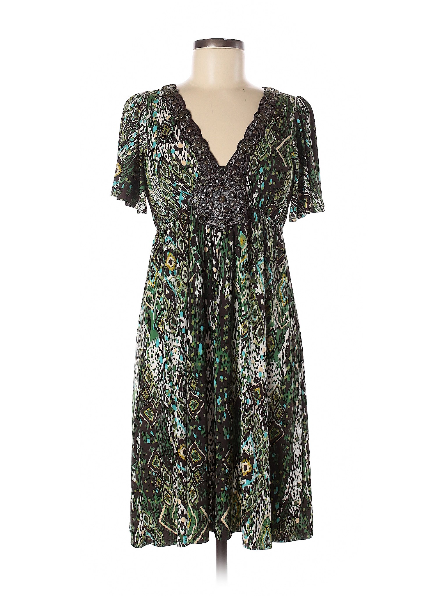 Mon Amie Women Green Casual Dress M | eBay