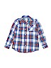 The Children's Place 100% Cotton Plaid Blue Long Sleeve Button-Down Shirt Size 7 - 8 - photo 1