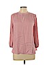 Ann Taylor LOFT 100% Polyester Pink Long Sleeve Blouse Size L (petite) - photo 1