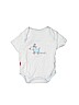 Kushies Baby 100% Cotton Blue Short Sleeve Onesie 0-3 MO / 3 MO - photo 1