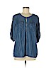 Ellen Tracy 100% Tencel Blue 3/4 Sleeve Blouse Size M - photo 1