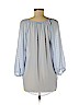 LC Lauren Conrad 100% Polyester Blue 3/4 Sleeve Blouse Size M - photo 2