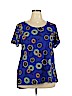 Lularoe 100% Cotton Blue Short Sleeve T-Shirt Size 2X - photo 1