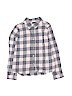 Gap Kids Checkered-gingham Gray Long Sleeve Button-Down Shirt Size 6-7 - photo 1