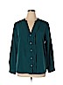 Banana Republic Factory Store 100% Polyester Teal Long Sleeve Blouse Size XL - photo 1