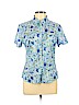 Crazy Horse by Liz Claiborne 100% Cotton Blue Short Sleeve Button-Down Shirt Size 12 - photo 1