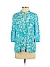 Trina Turk Blue 3/4 Sleeve Button-Down Shirt Size M - photo 1