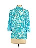 Trina Turk Blue 3/4 Sleeve Button-Down Shirt Size M - photo 2