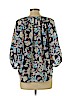 Rebecca Taylor 100% Silk Blue 3/4 Sleeve Silk Top Size 8 - photo 2