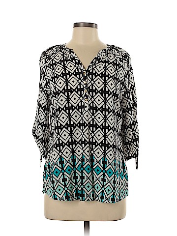 Kaari Blue 3/4 Sleeve Blouse (view 1)