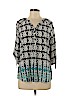 Kaari Blue 100% Rayon Black 3/4 Sleeve Blouse Size M - photo 1