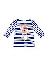 Gymboree 100% Cotton Stripes Graphic Blue Long Sleeve T-Shirt Size 7 - photo 1
