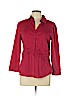 Theory Red Long Sleeve Button-Down Shirt Size L - photo 1