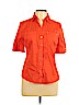 Anne Klein Orange Short Sleeve Button-Down Shirt Size L (petite) - photo 1