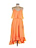 Halston Heritage 100% Polyester Orange Casual Dress Size 8 - photo 1