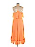 Halston Heritage 100% Polyester Orange Casual Dress Size 8 - photo 2