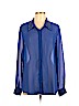 Mossimo 100% Polyester Blue Long Sleeve Blouse Size XL - photo 1