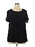 Ann Taylor LOFT Outlet 100% Rayon Black Short Sleeve Blouse Size XL - photo 1