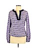 Tory Burch 100% Silk Purple Long Sleeve Silk Top Size 6 - photo 1