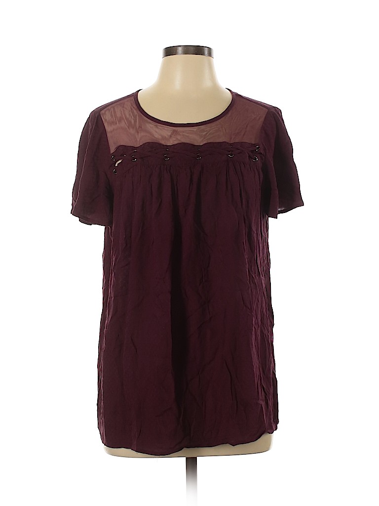 Torrid 100% Rayon Burgundy Short Sleeve Blouse Size L - photo 1