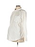 Old Navy - Maternity 100% Cotton White Long Sleeve Button-Down Shirt Size L - photo 1